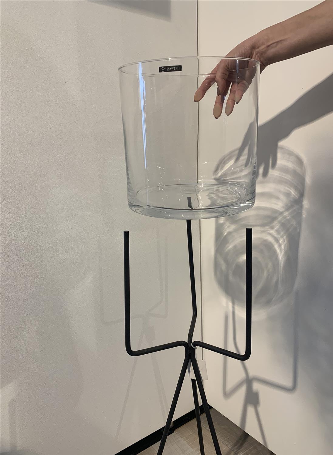 Cilindri - Glass Vase & Iron Holder