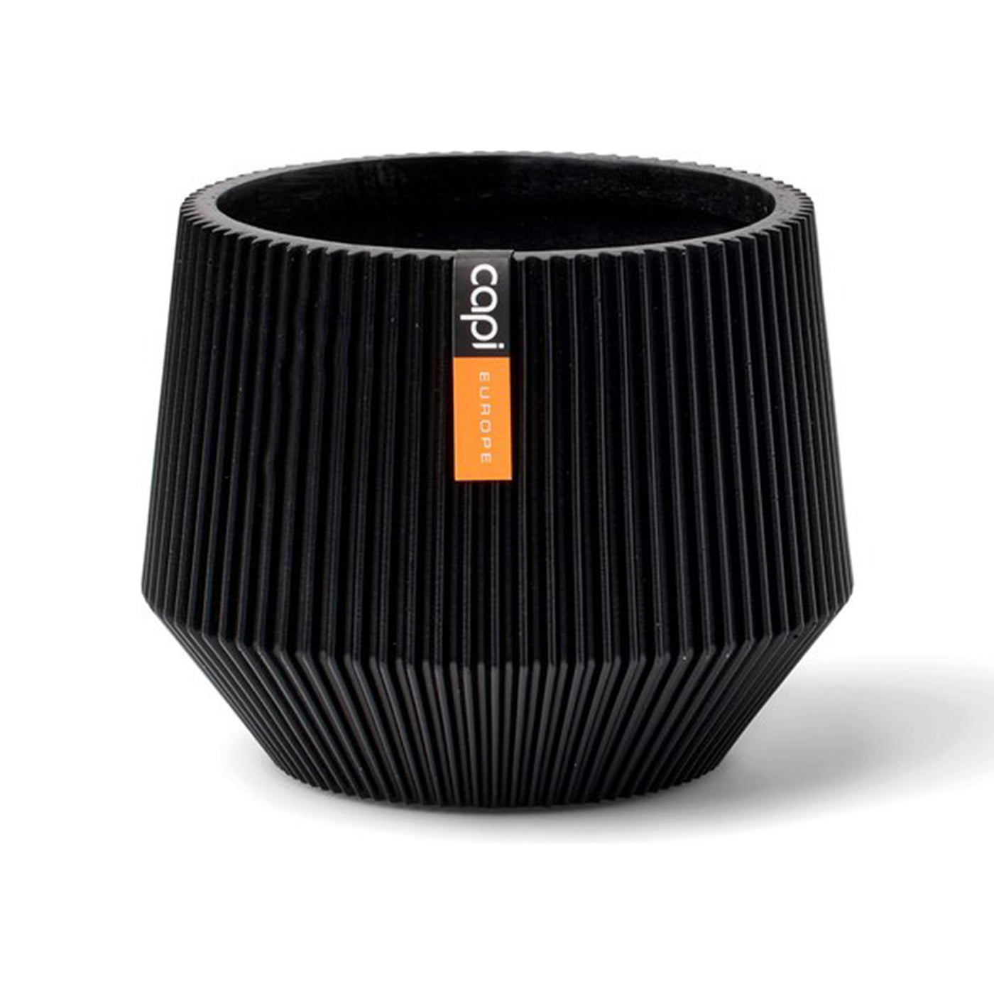 Vase Cylinder Geo Groove 25x20cm Black