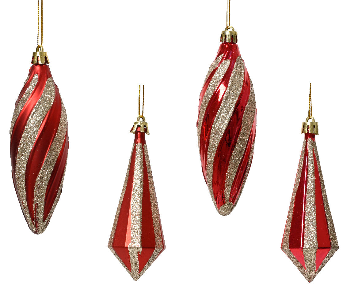 Ornament with Pearl Glitters - Red