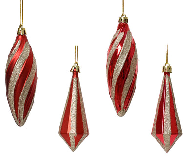 Ornament with Pearl Glitters - Red