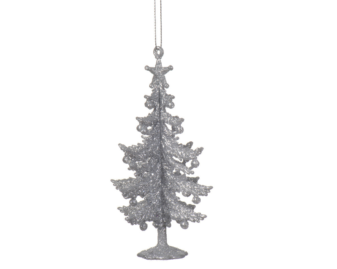 Tree with Glitter - Silver