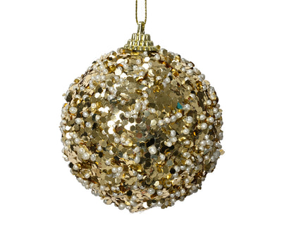 Bauble with Beads and Sequins - Light Gold