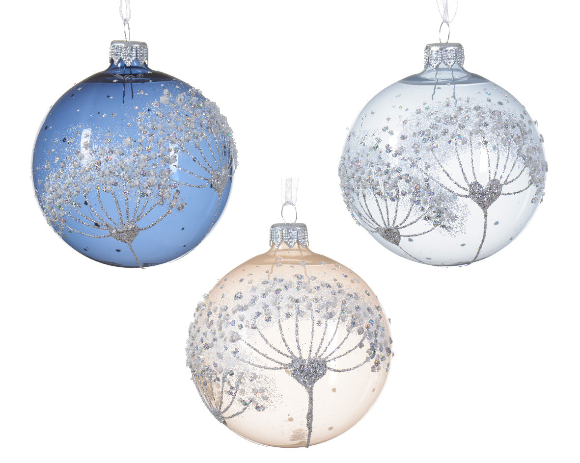 Bauble Glass in Enamel and Shiny Hogweed - Pearl / Hazy blue / Night Blue