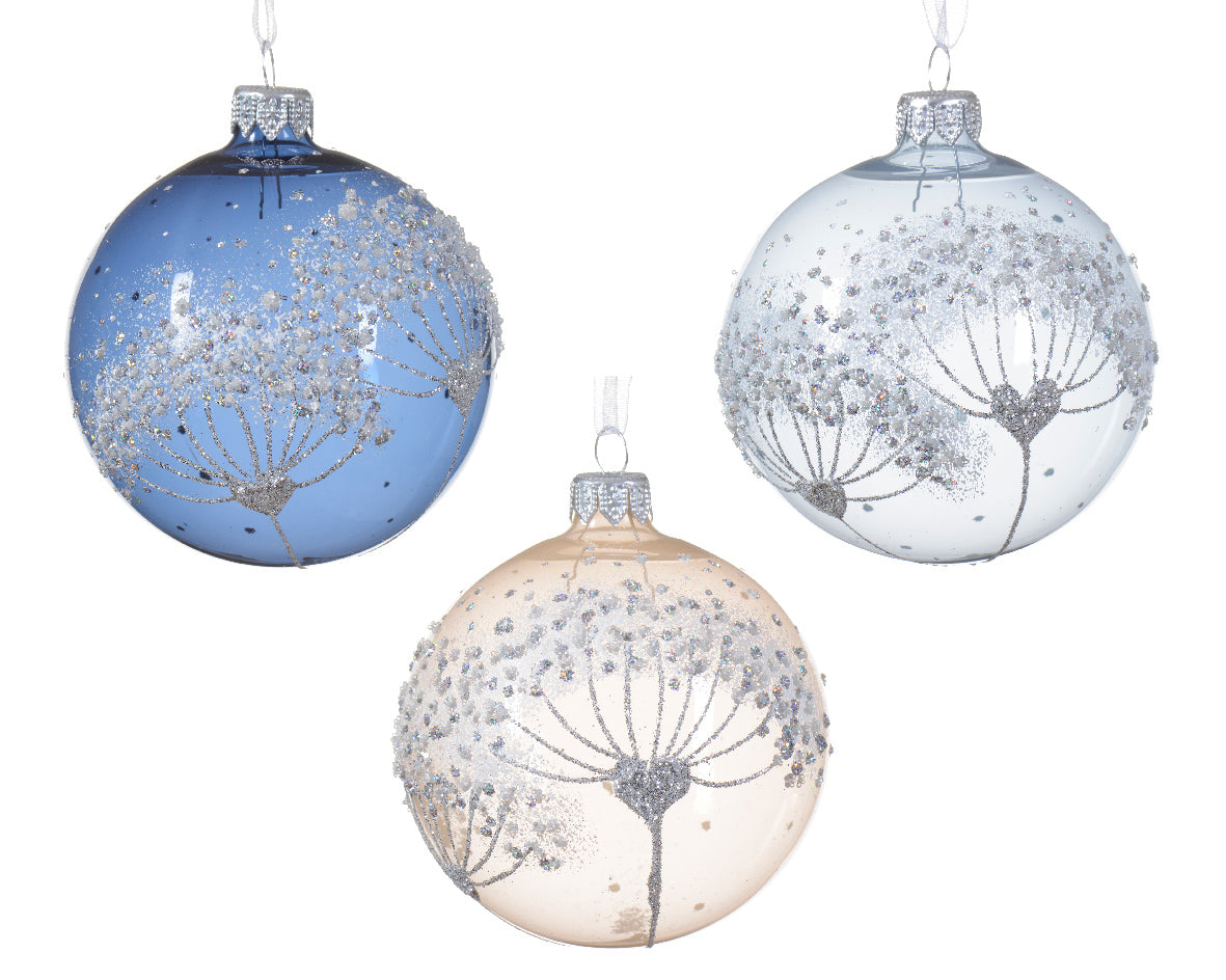 Bauble Glass in Enamel and Shiny Hogweed - Pearl / Hazy blue / Night Blue