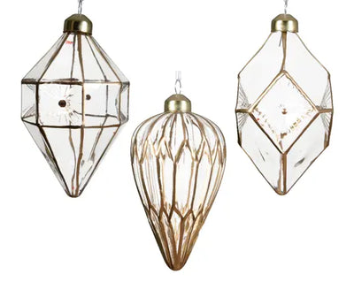 Ornament Glass Transparent Color W Golden Line 3Ass Transparent