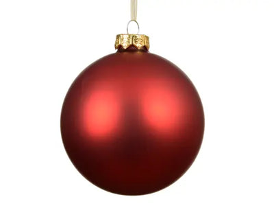 Bauble Glass Matt Christmas Red single