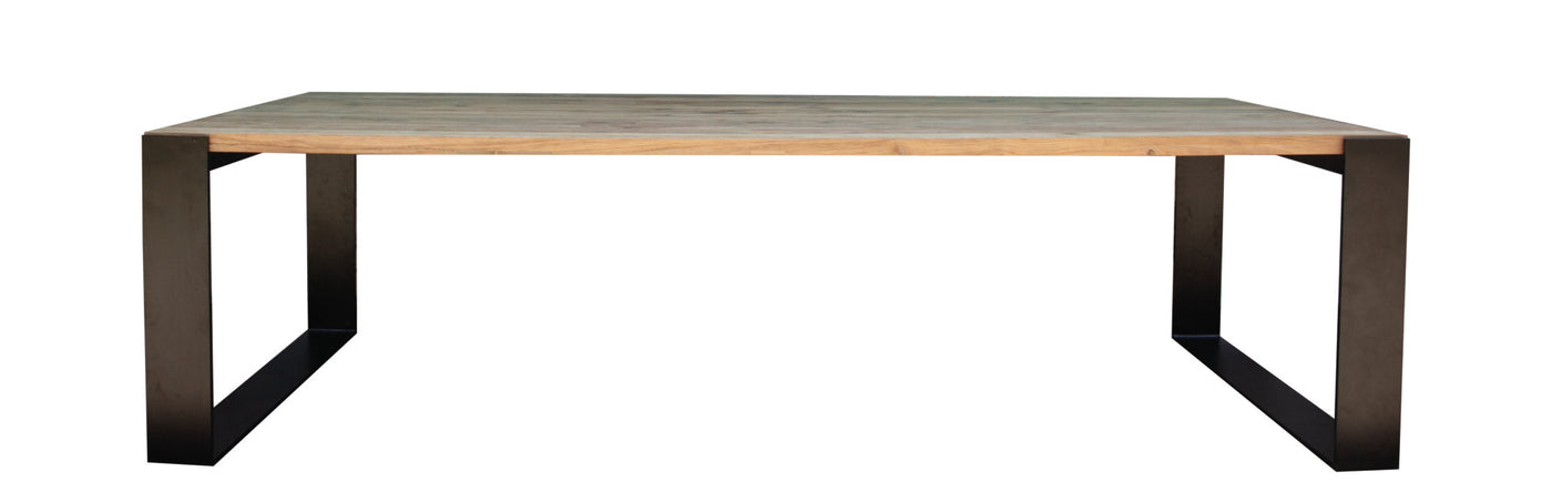 Alice table 280 x 110 recycled teak iron black