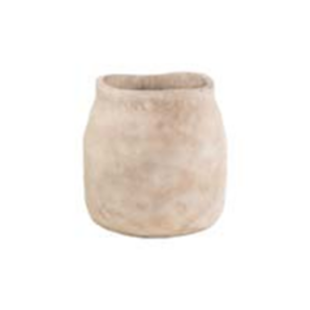 Terracotta Pot Urn - White - D33H32