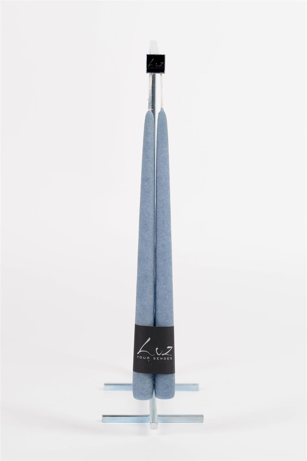 Luz Your Senses - Velours - Pair of Tapers - Ocean Blue