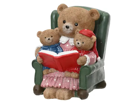 Bear Polyresin Sitting 3 Bears Together Red/Colour(S)