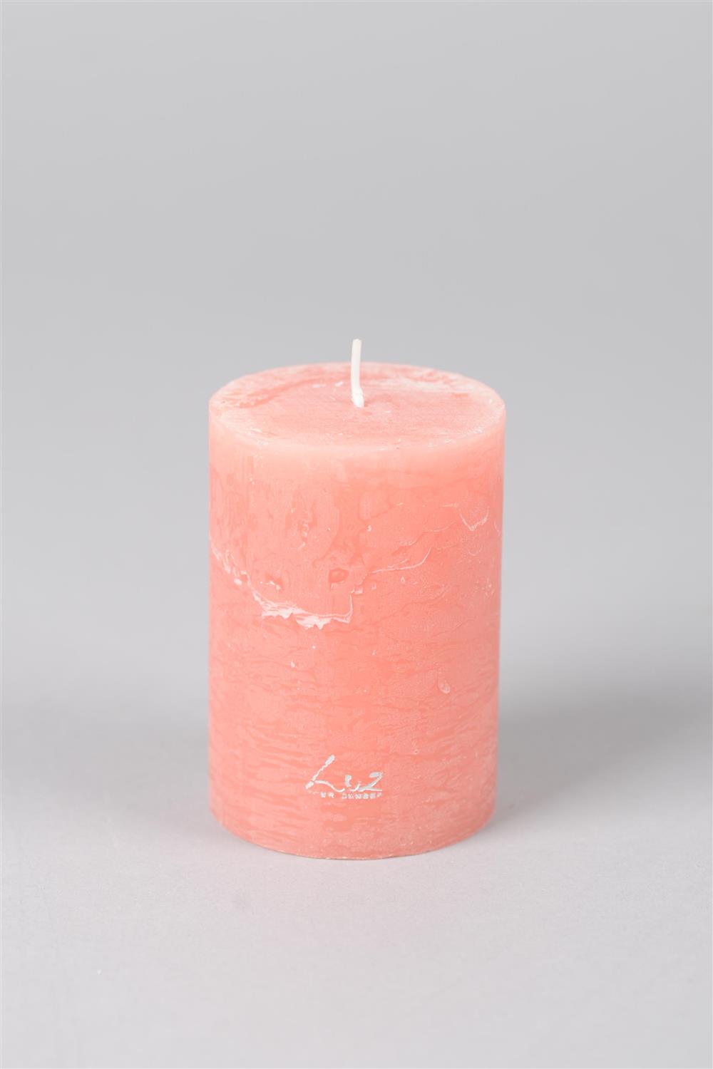 Rustic Candle - Luz Your Senses - Ø7xH10cm - Peach Pink