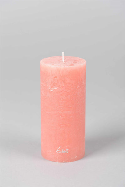 Rustic Candle - Luz Your Senses - Ø7xH15cm - Peach Pink
