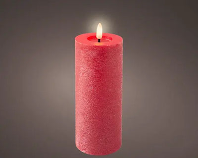 Led Wick Candle Wax Flat Top W Pit Steady Bo Indoor Christmas Red/Warm White Large
