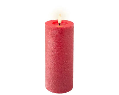 Led Wick Candle Wax Flat Top W Pit Steady Bo Indoor Christmas Red/Warm White Large