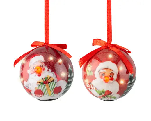 Led Bauble Polyfoam Flashing Effect Bo Indoor 2Ass Red