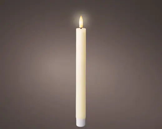 Led Wick Dinner Candle Wax Flat Top Steady Bo Indoor Cream/Warm White