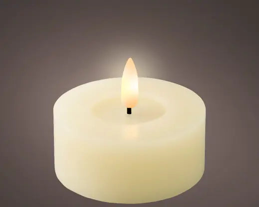 Led Tealight Wax Flat Top W Pit Steady Bo Indoor Cream/Warm White Large
