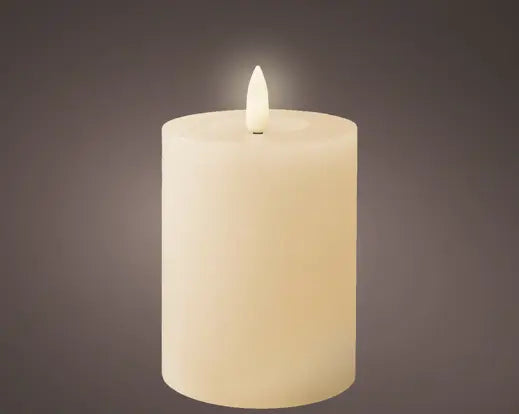 Led Wick Candle Wax Flat Top W Pit Steady Bo Indoor Cream/Warm White Small