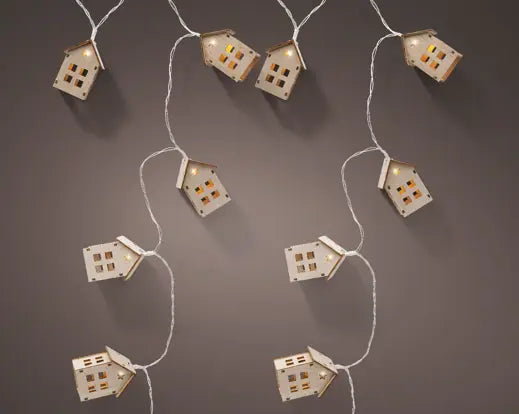 Led Deco String Lights Plywood House Steady Bo Indoor Natural/Warm White