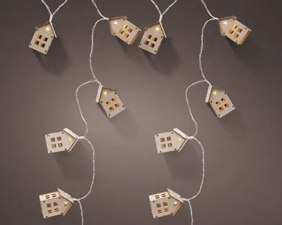Led Deco String Lights Plywood House Steady Bo Indoor Natural/Warm White