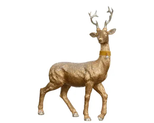 Deer Polyresin W Pearl Beads Gold