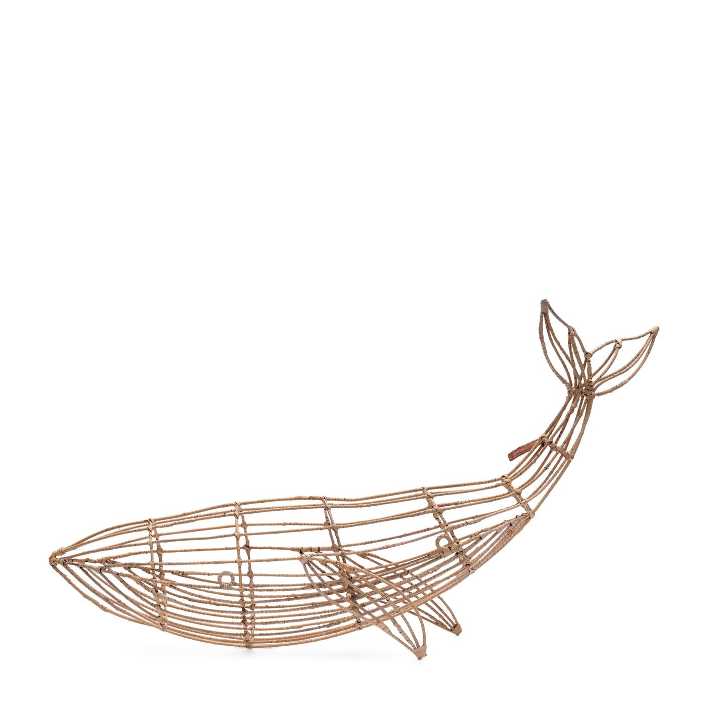 Rustic Rattan Whale Wall Decoration