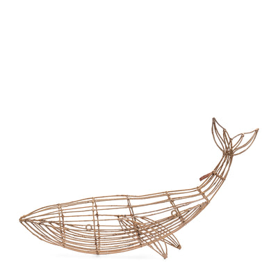 Rustic Rattan Whale Wall Decoration
