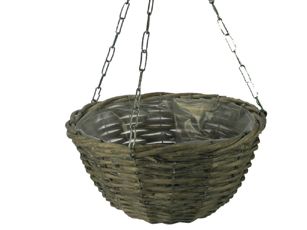 Hanging Basket Willow Grey D30H15cm