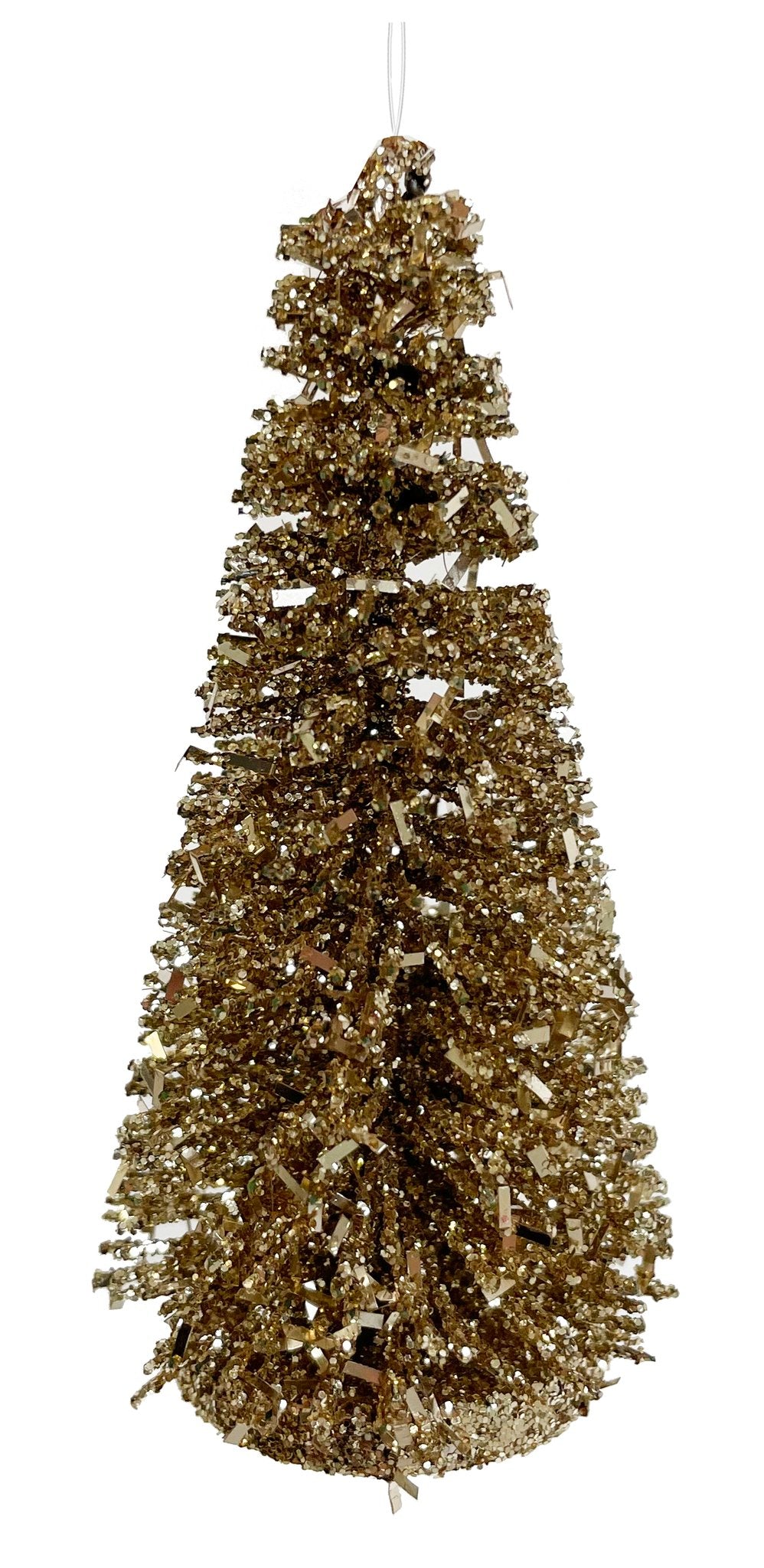 Glitter-tinsel ornament gold 10cm