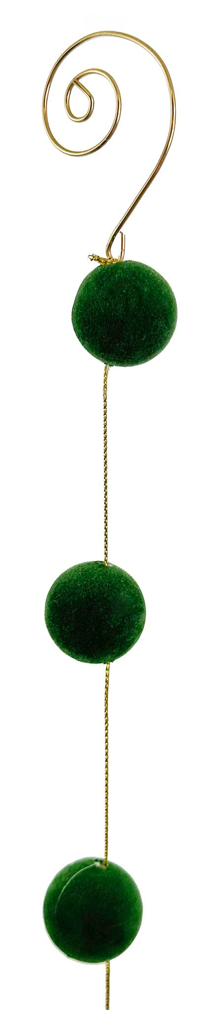 Ball Garland Green Velvet 180cm