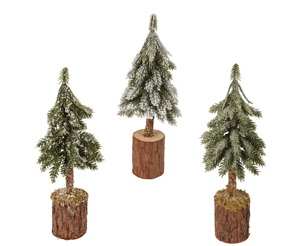 Mini Tree Snowy Assorted - Indoor - Green / White