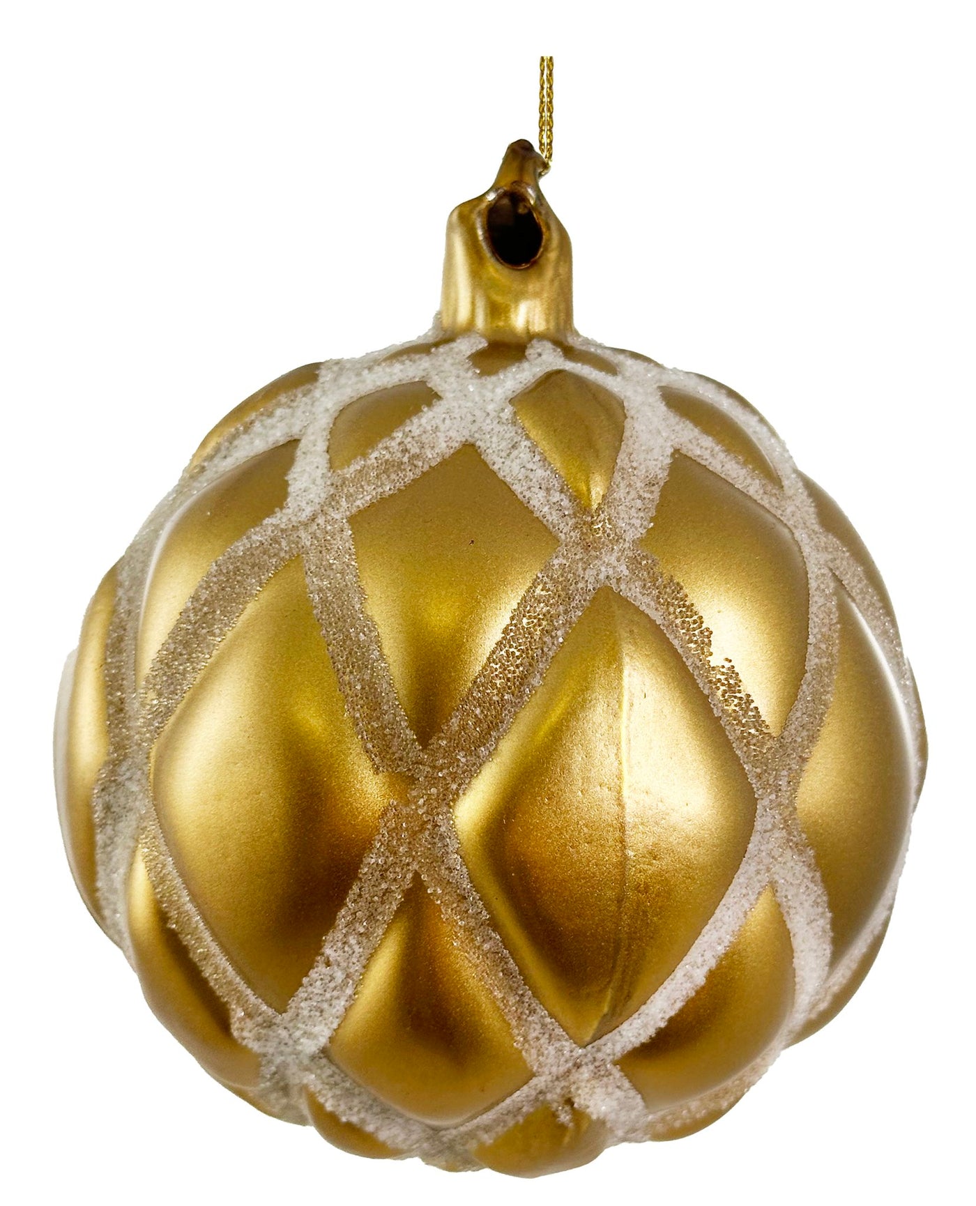 Glass ball mat gold beaded lines 10cm