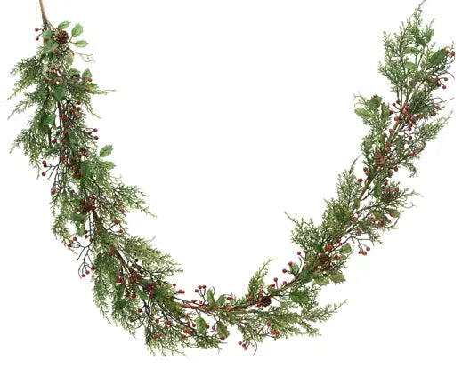 Berry Glitter Garland Glitter Red Berries, Pinecones Indoor Green/Colour(S)