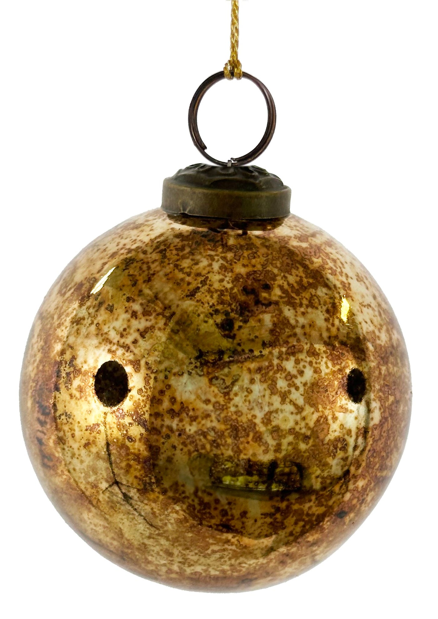 Glass ball antique gold 7cm