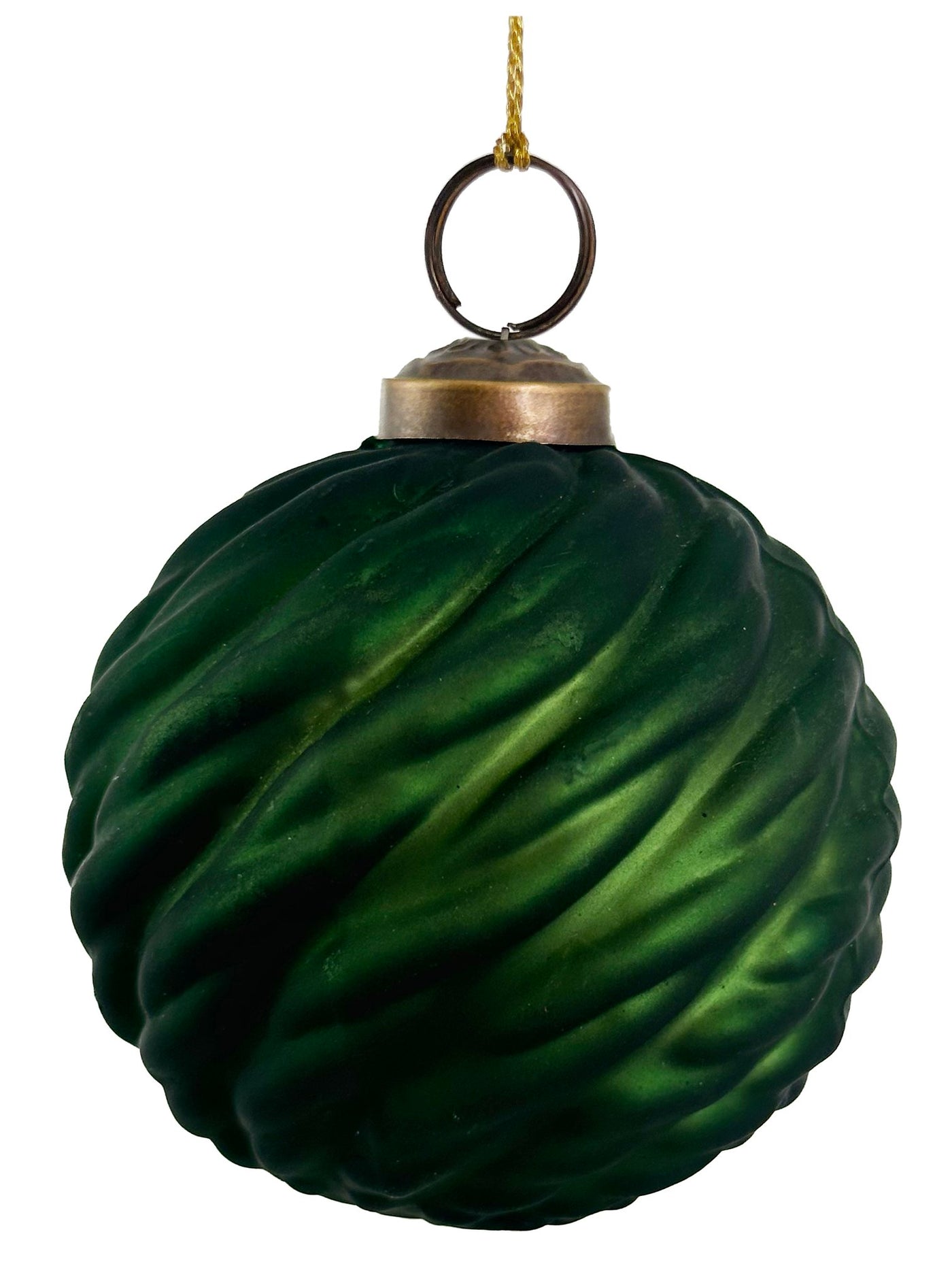 Glass ball woven mat green 7cm