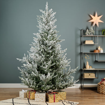 Norway Spruce Snowy - Green / White 8 FT