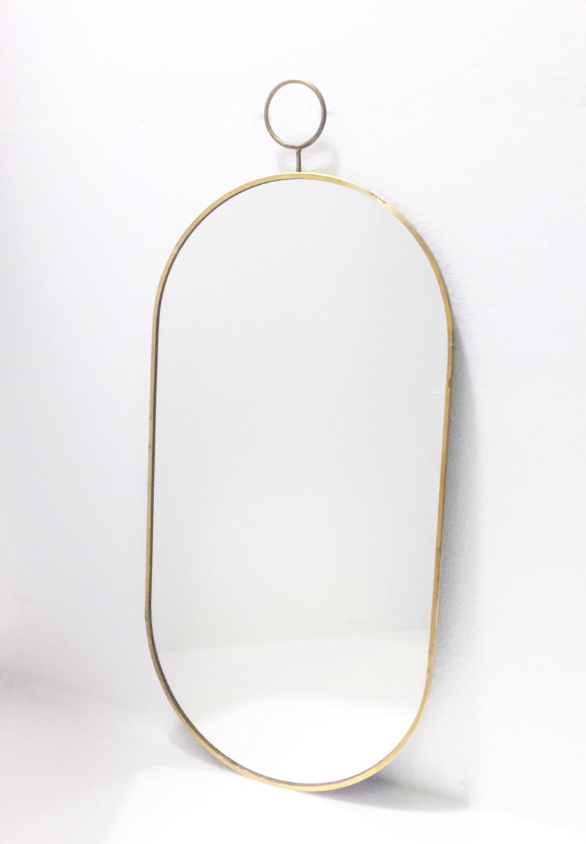 Oval Loop Mirror - Brass Antik - L21xH41cm