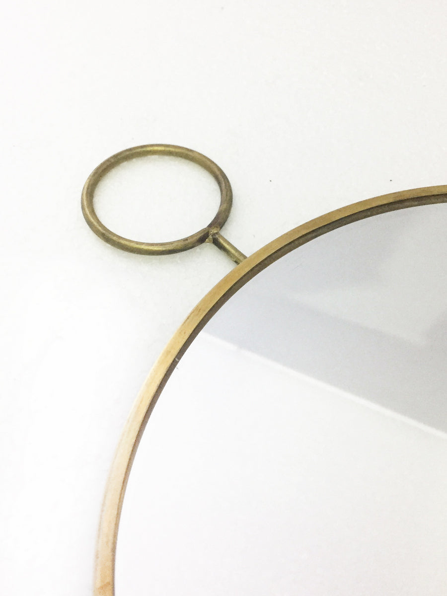 Oval Loop Mirror - Brass Antik - L21xH41cm
