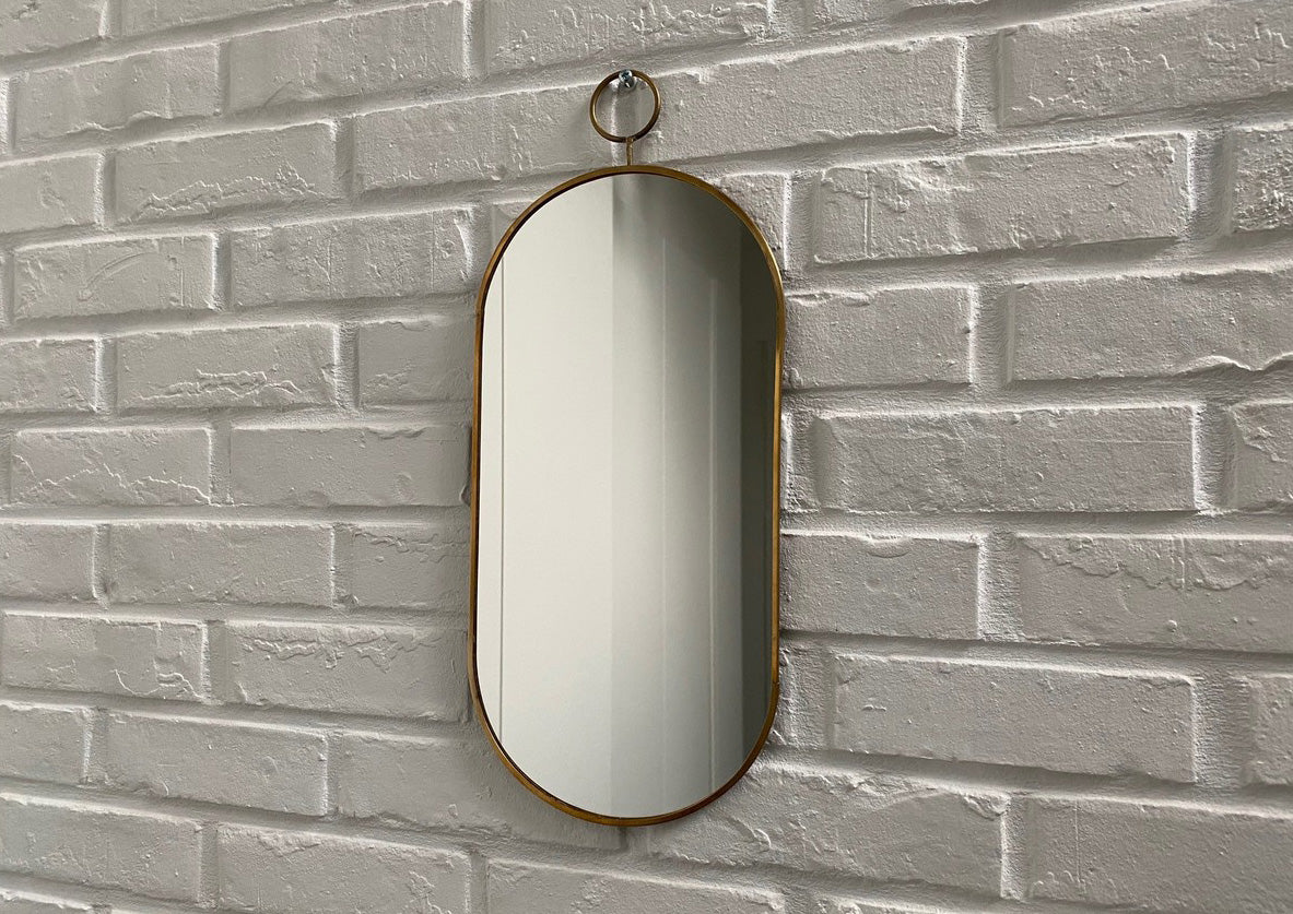 Oval Loop Mirror - Brass Antik - L21xH41cm