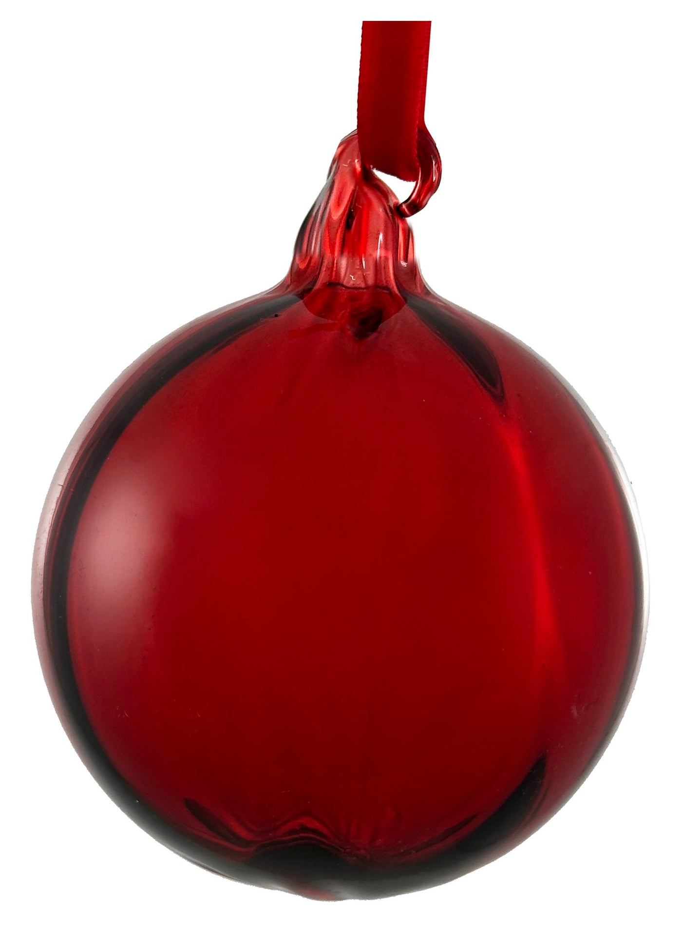 Glass ball lined burgundy 8cm