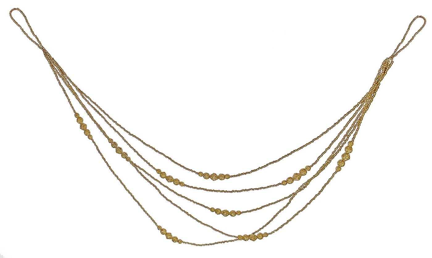 Glass beads multichain garland gold 60cm