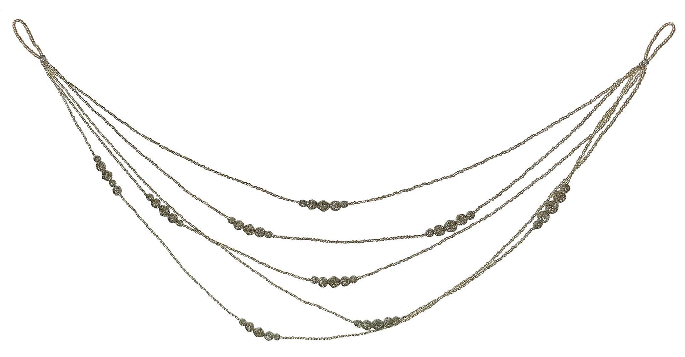 Glass beads multichain garland silver 60cm