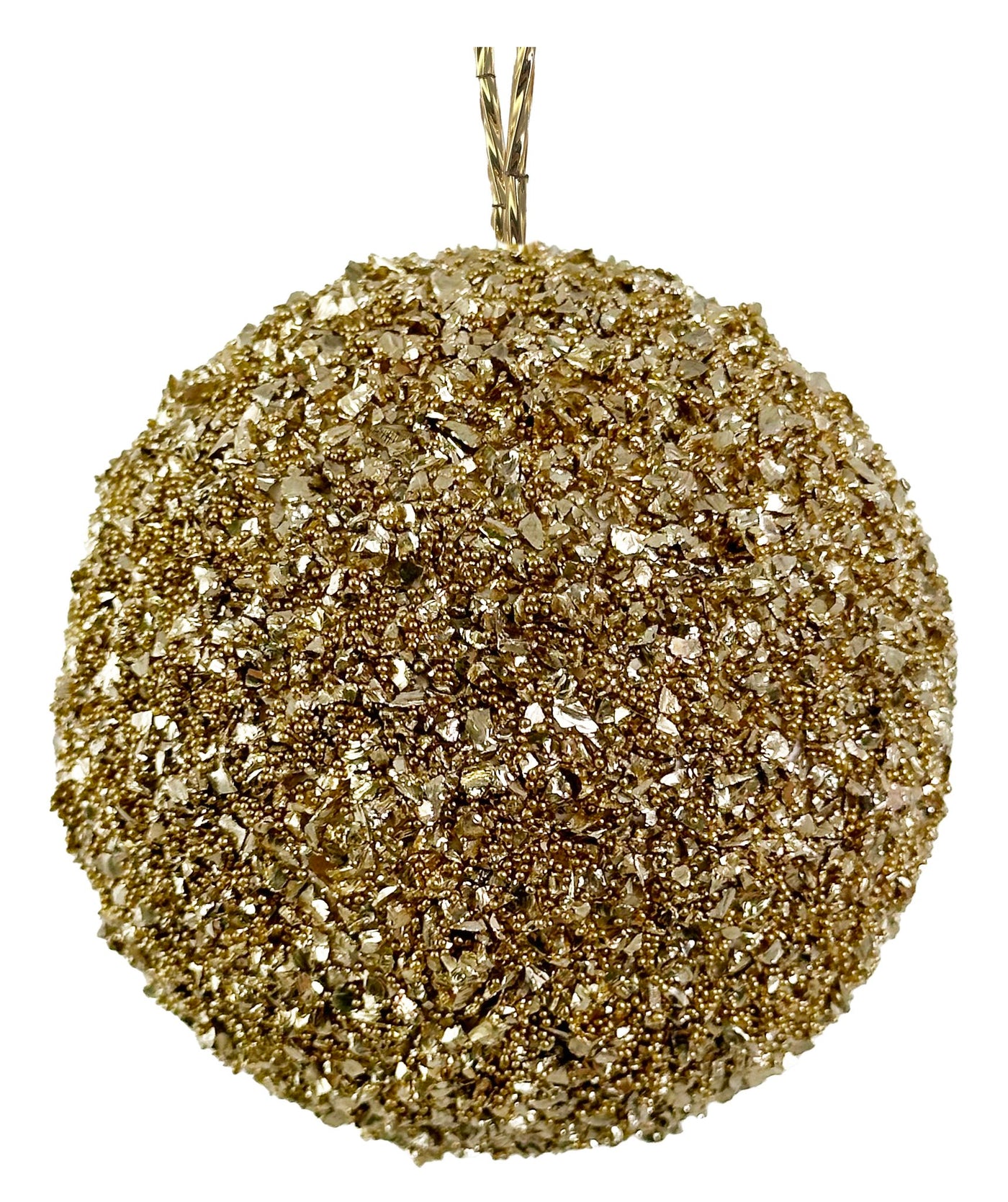 Bead glitter ball champagne 8cm