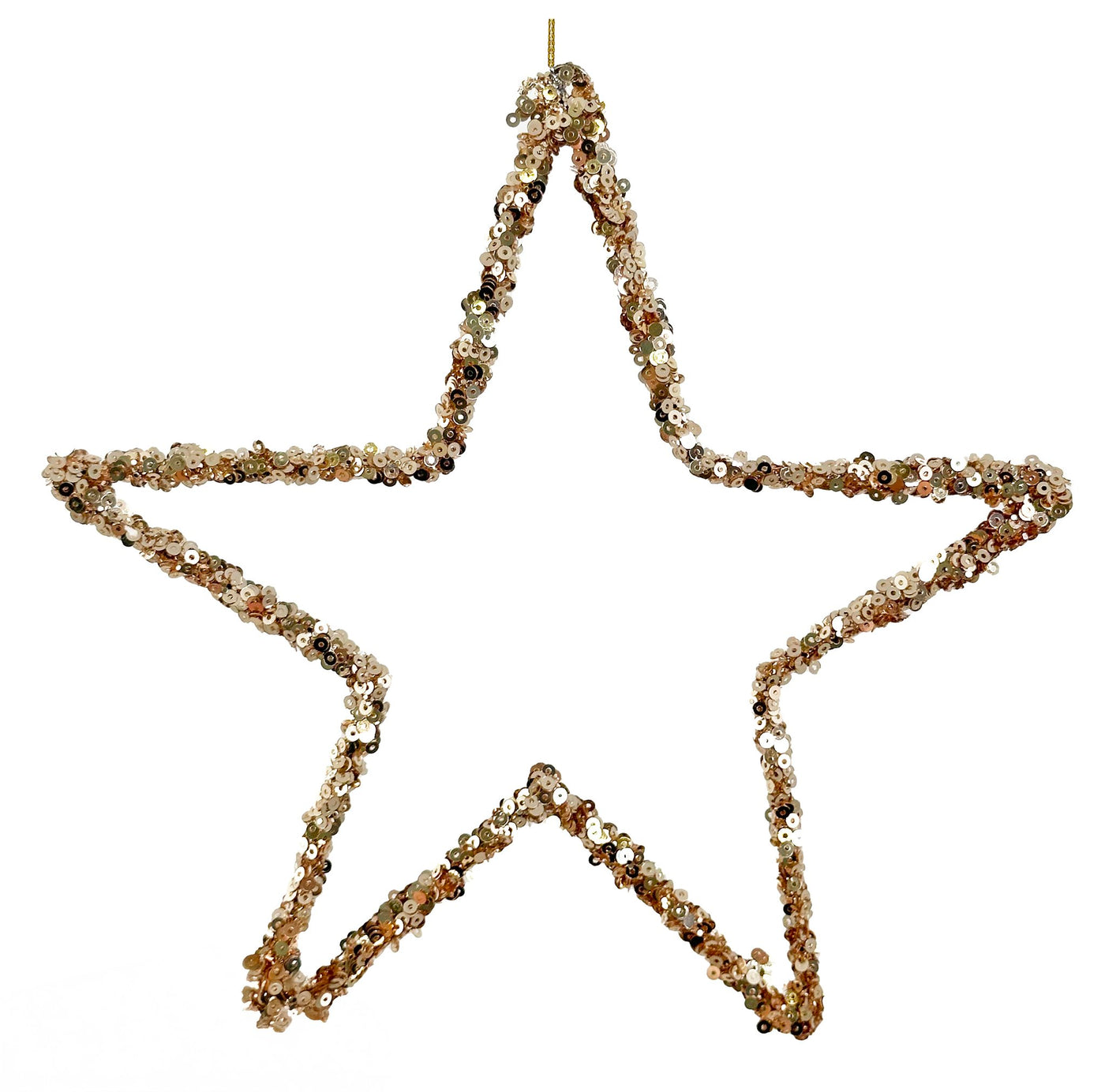 Sequin Open Star Champagne 20cm