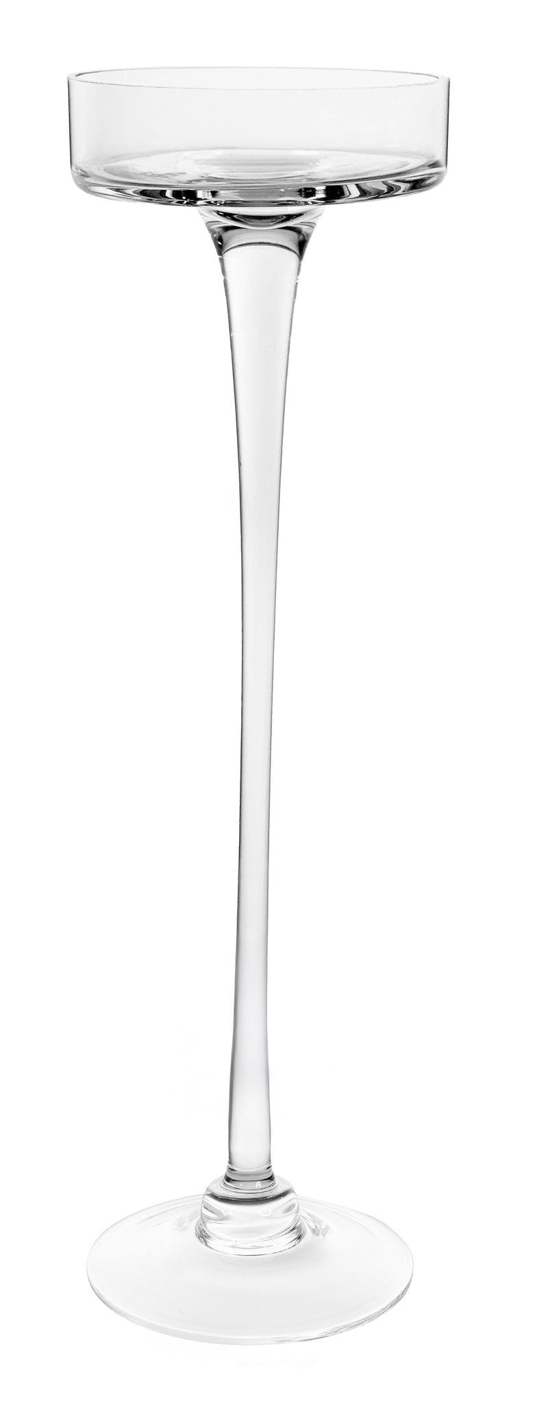 Glass plate for candle on long leg clear d9;h31cm