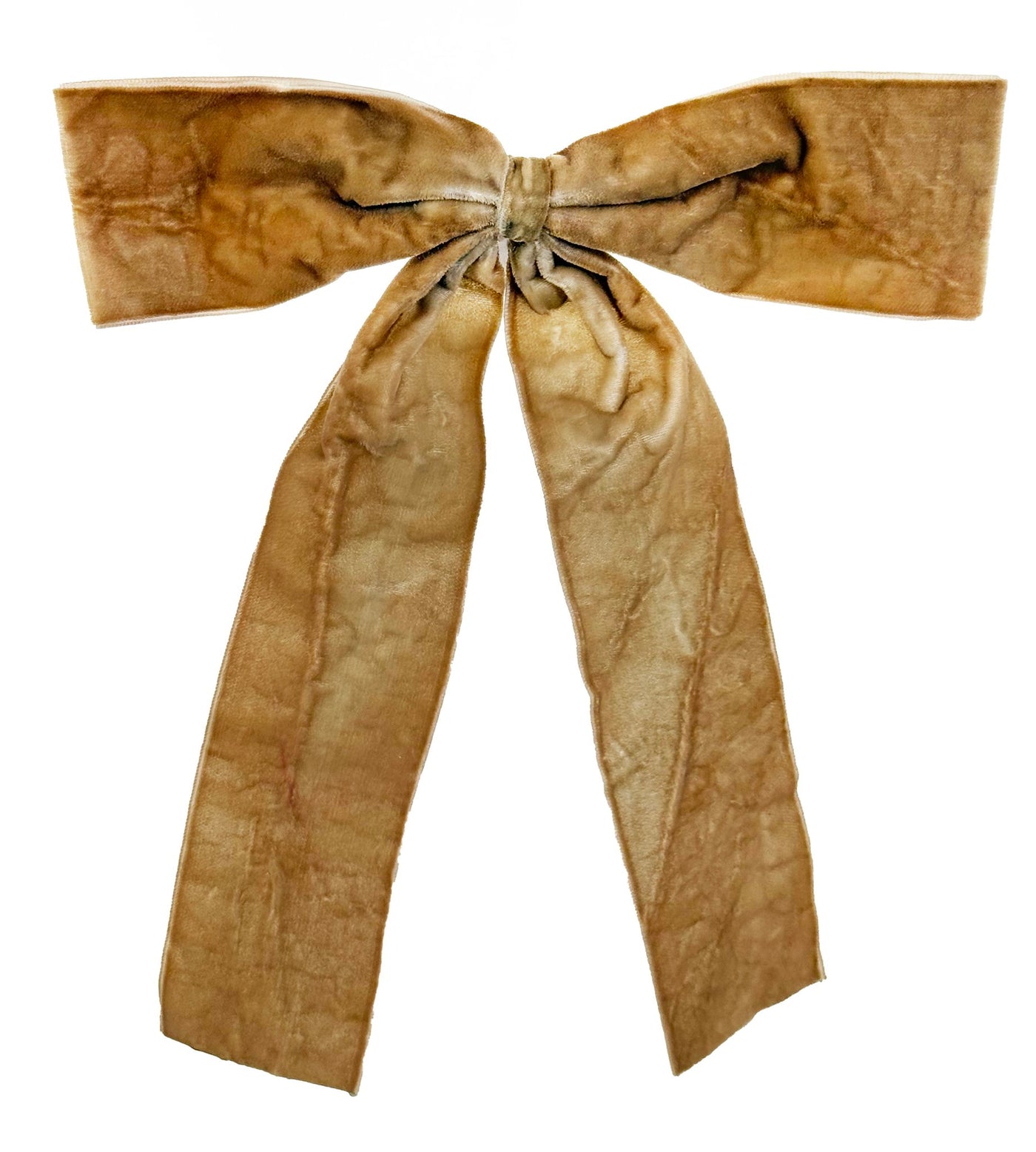 Velvet bow with clip beige 22cm