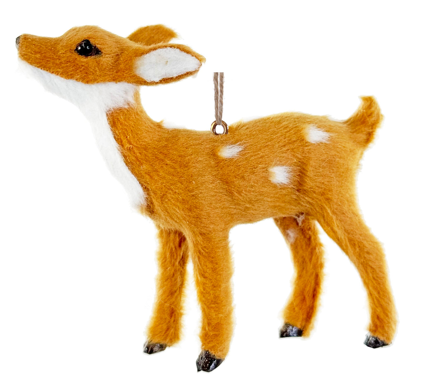 Deer ornament brown white dotted 12cm