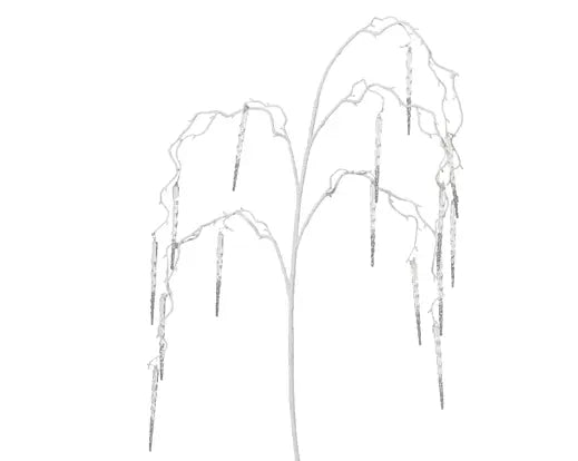 Spray Plastic Glitter Icicle Drop White