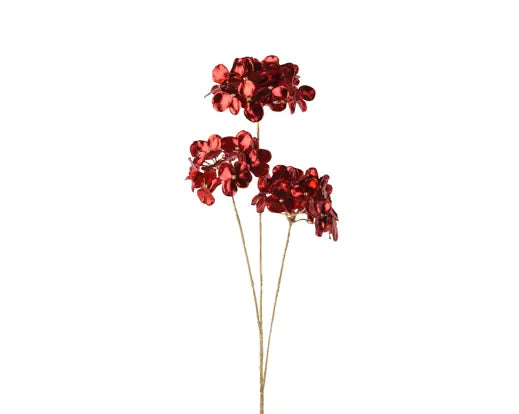 Hydrangea Hydrangea Polyester Electroplated Gold Painted Red/Gold