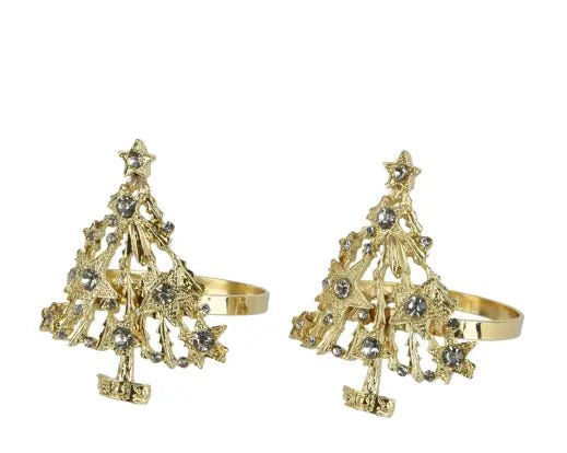 Napkin Ring Alloy Tree Gold Ring Gold
